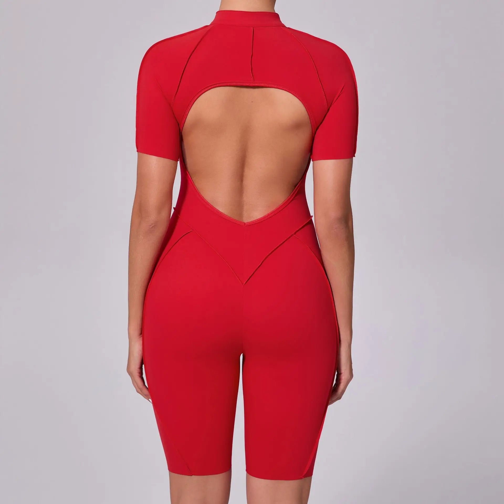 Women's Sports Jumpsuit Zipper Yoga Set Fitness Combination Lift Buttocks Bare Back Gym Sexy Sports Jumpsuit Gym Romper