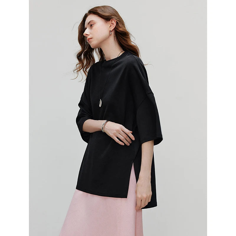 TOYOUTH Women Short Sleeve T shirt 2025 Spring New Tops 8521010