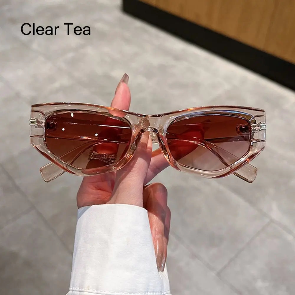 Vintage Cat Eye Sunglasses for Women New in Fashion Gradient Women Black Shades Trendy Chic Luxury Brand Designer Sun Glasses