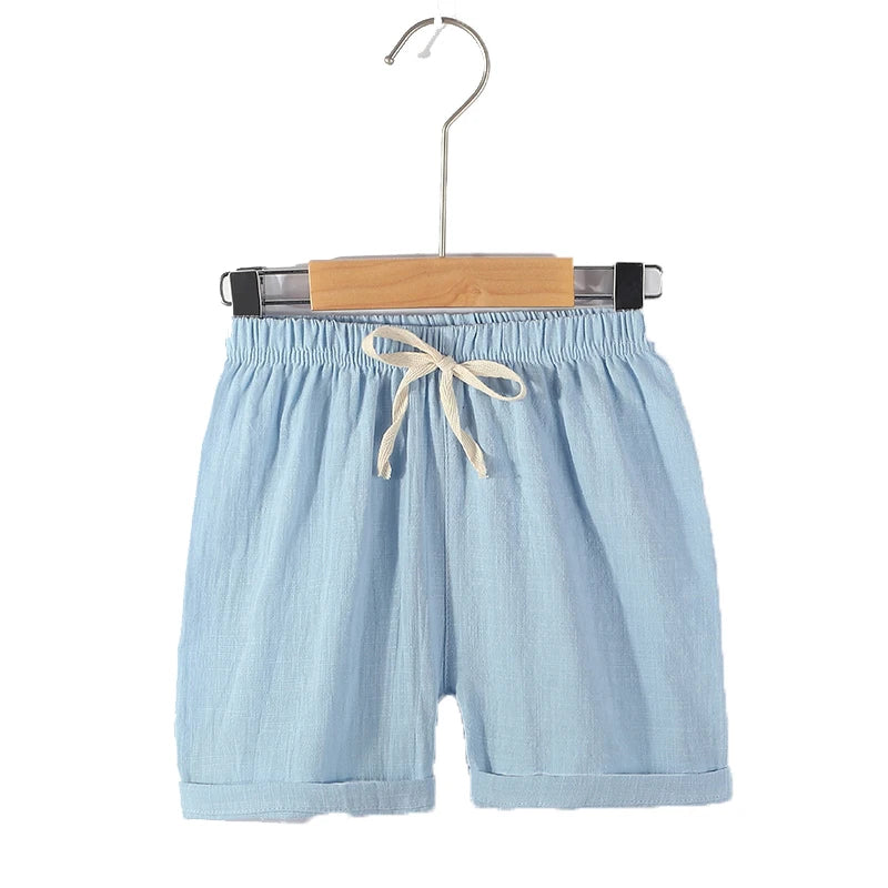 2 4 6 8 10 Years Boys Shorts Kids Sport Pant Baby Summer Clothes Children Linen Soft Cotton Shorts Newborn Toddler Casual Shorts