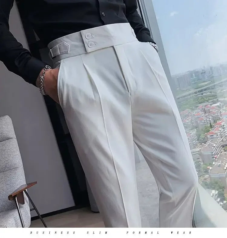 Men's Straight-leg High-waisted Casual Suit Pants High-end Feelslims Slimming Effective Spring Autumn Seasonal Pants