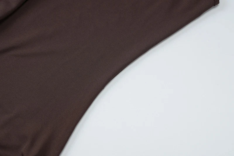 Mozision Irregular Draped Ruched Sexy Mini Dress For Women Elegant Turtleneck Sleeveless High Waist Pleated Club Party Dress