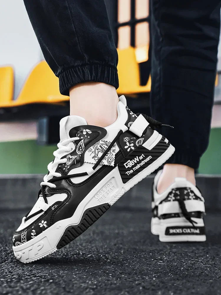 2025 New Summer Men's Shoes Original Casual Flat Shoes Sport Thick Bottom Increased Height Bread Trendy Shoes Skateboard sneaker