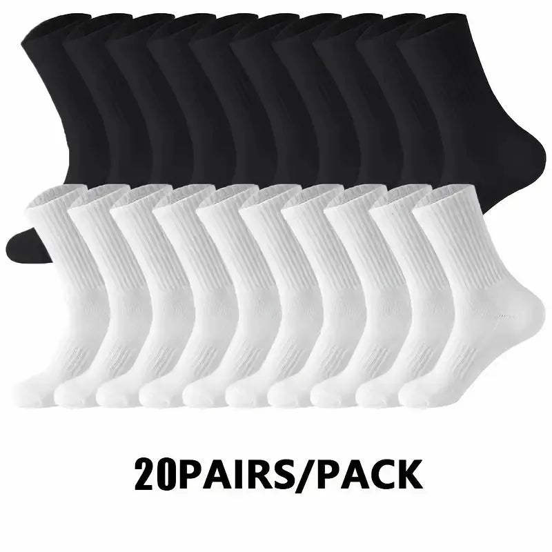 2/6/10/20 Pairs Neutral Striped Round Neck Socks Spring Summer Sweat Absorbing Breathable Solid Color Couple Sports Leisure Sock