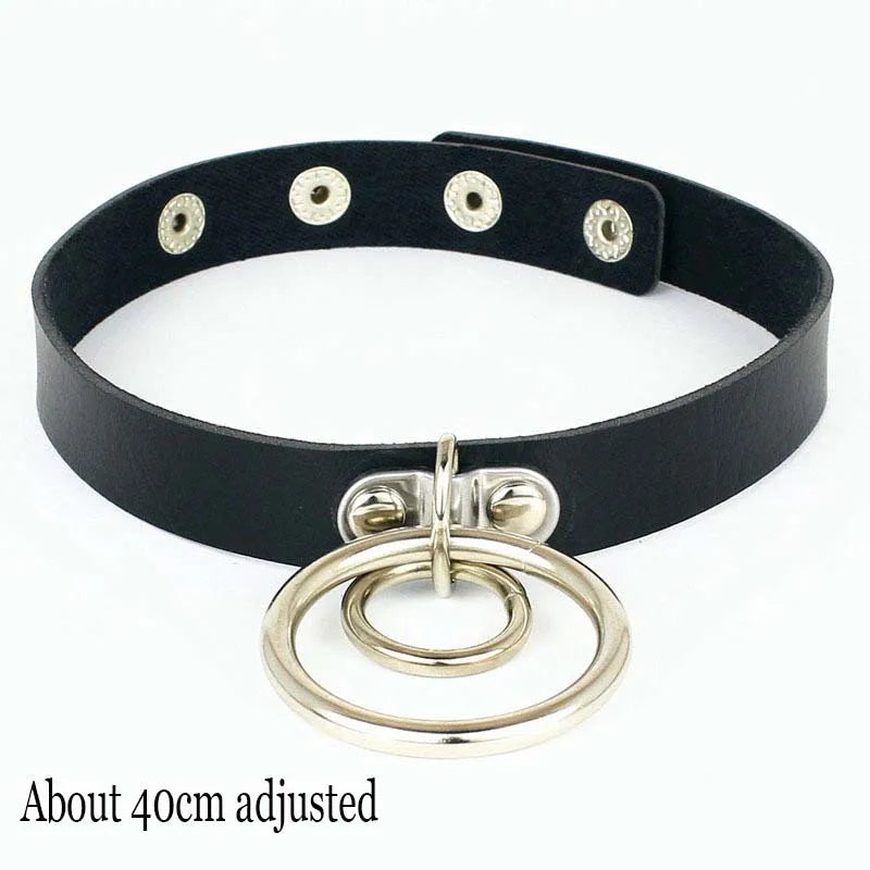 Woman Black Bat Punk Choker Collar Necklace Sexy PU Leather Heart Lock Key Spike Gothic Cosplay Accessories Party Jewelry New