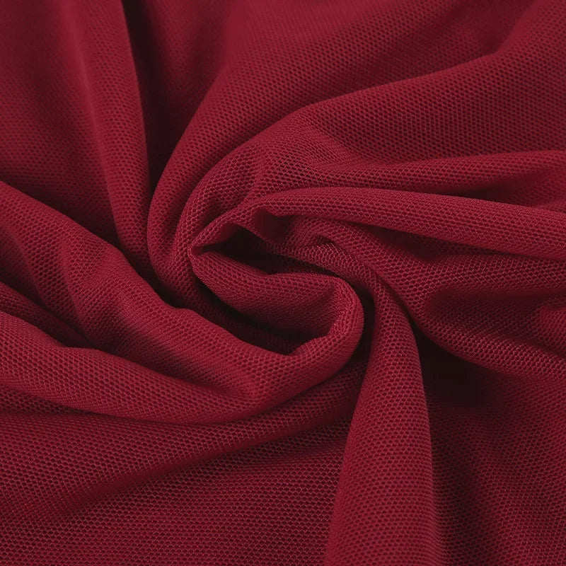 Red Lingerie Sexy Bodysuit Transparent Mesh Body Feminino Neck-mounted One-pieces Backless Tops For Women Y2k Clothes Bustier