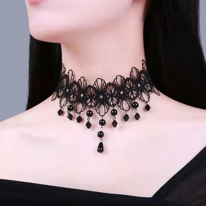 Girl Black Lace Choker Necklace For Women Trendy Neck Chain Collarbone Necklaces Punk Lolita Gothic jewelry For Girls Vintage