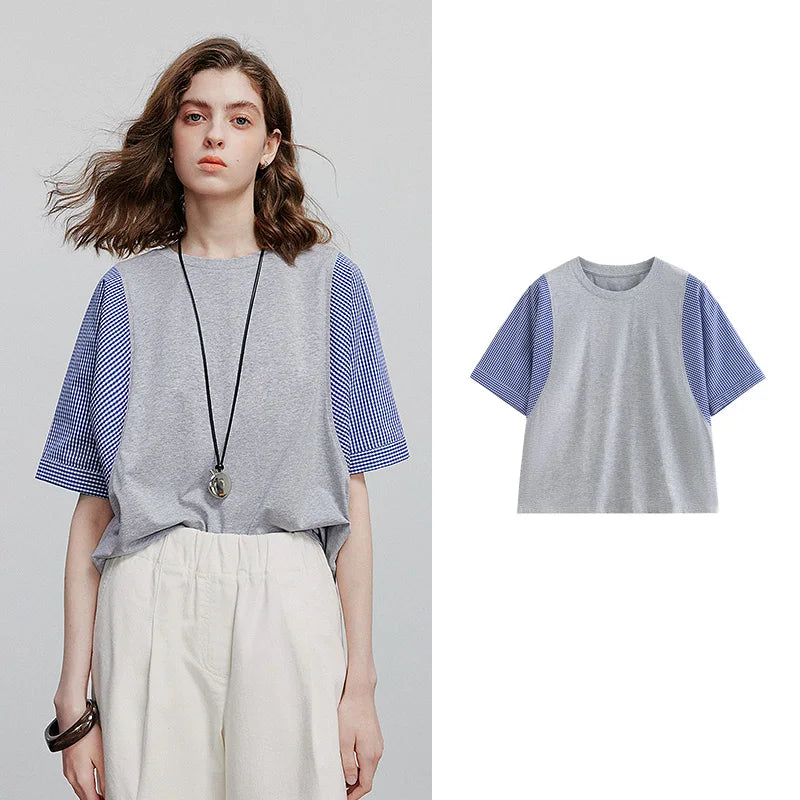 TOYOUTH Women Short Sleeve T shirt 2025 Summer New Casual Tops 8521071