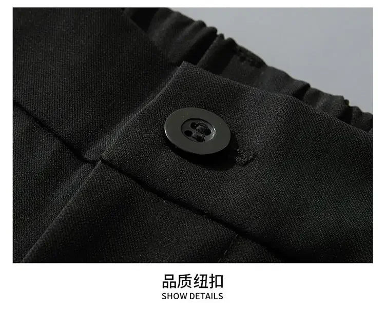 Summer Solid Color Fashion Straight Pants New Man High Street Casual Zipper Pockets Button Loose Korean Style All-match Trousers