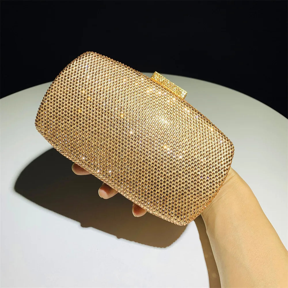 High End Luxury Rhinestone Handbag Women Fashion Formal Wedding Party Evening Bags Ladies Elegant Diamond Yellow Bling Clutch