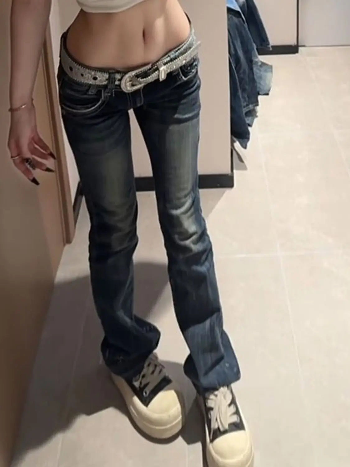 Embroidery High Waited Jeans Woman Street Fashion Vintage Hip Hop Washing Women Jeans Casual Versatile Y2k Pants Black Jeans