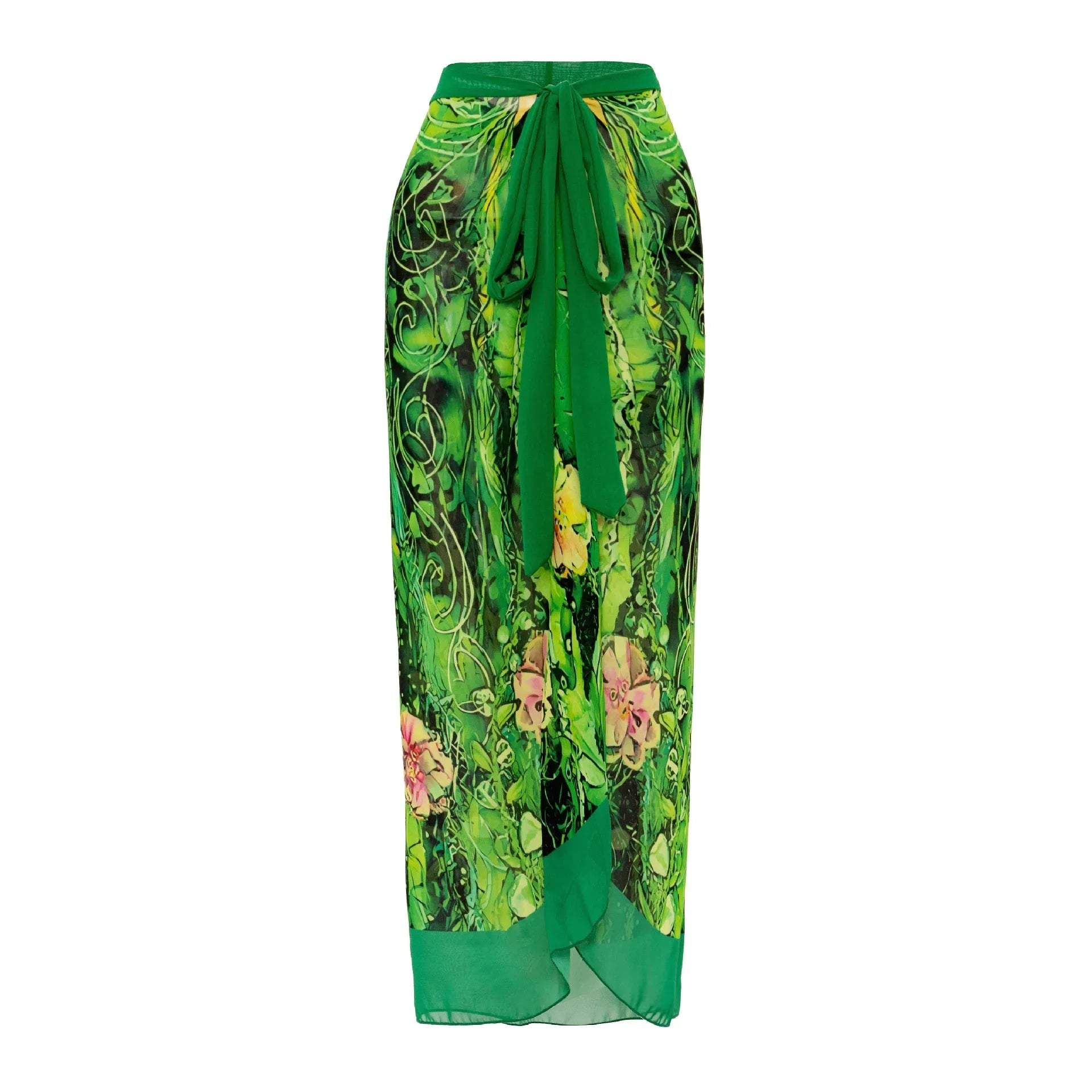 Retro One-Piece Swimsuit Set for Women with Chiffon Skirt Conservative Sexy Swimwear New 2025 Cross-Border AE Stock