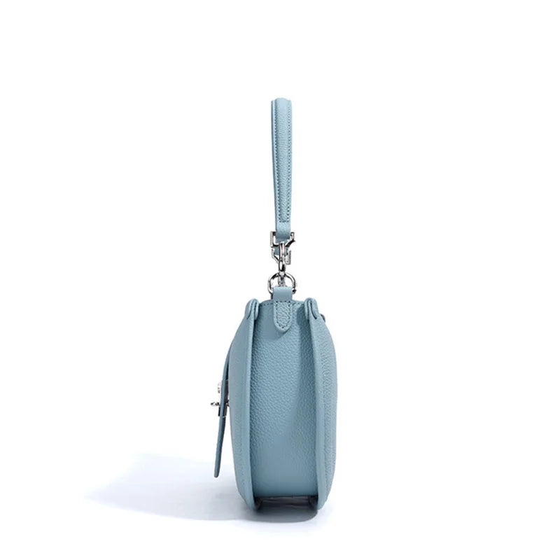 Bag women's 2025 new high-end leather crescent bag women's diagonal cross-border cowhide commuter one-shoulder underarm bag