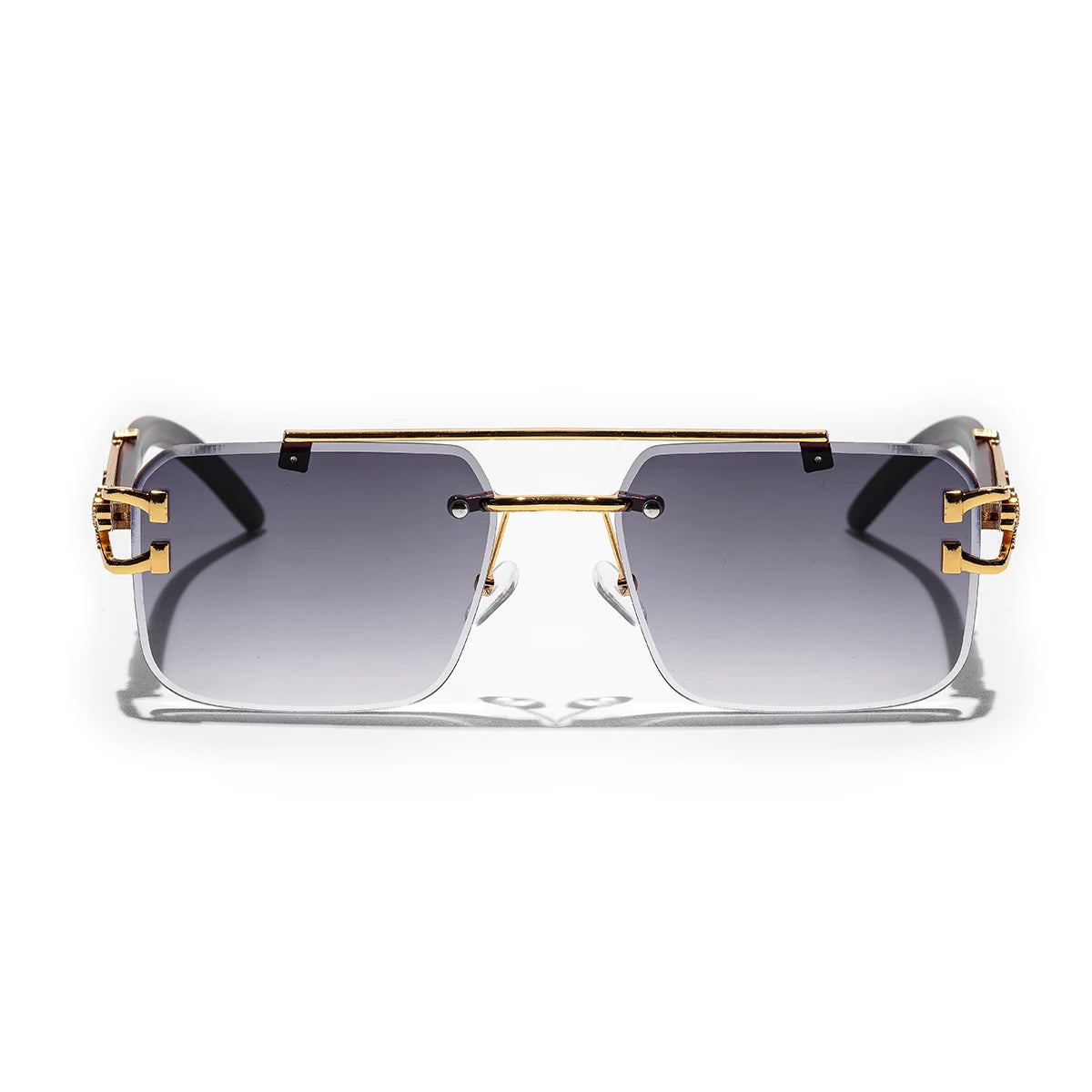 Ruiao Rimless Pilot Luxury Designer Brand Square Sunglasses Diamond Cut Shades UV400 Frameless Eye Glasses for Men And women