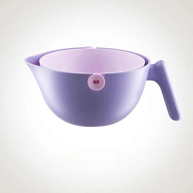 Dual-Layer Rotating Colander with Wash Bowl Premium Food Strainer for Pasta Fruits and Vegetables BPA-Free Kitchen Innovation