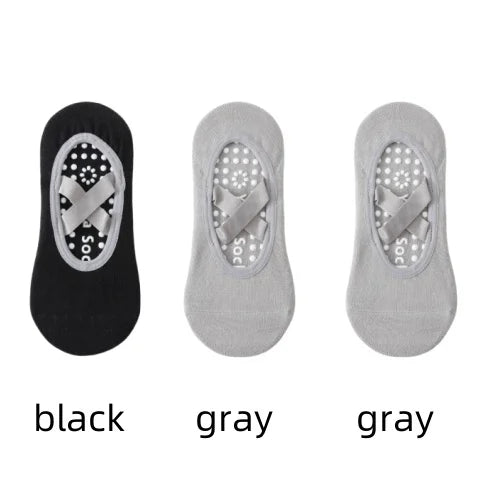 1/ 3Pair Professional Women Yoga Sock Silicone Anti-slip Ballet Pilates Socks Women Backless Breathable Bandage Yoga Sport Socks