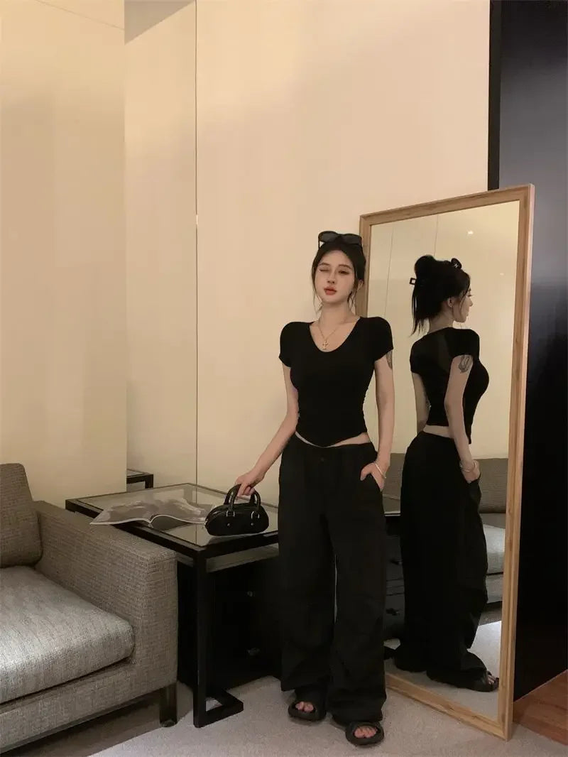 Sexy Women's T-shirt Short Sleeve Female Top Aesthetic Clothing One Pieces Korean Reviews Clothes Clearance Cheap Many Youthful