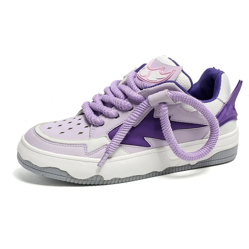 2024 Fashion Purple Mens Skateboard Shoes Streetwear Sneakers Spring Low top Board Sneakers Man Unisex Trend Shoes basket homme