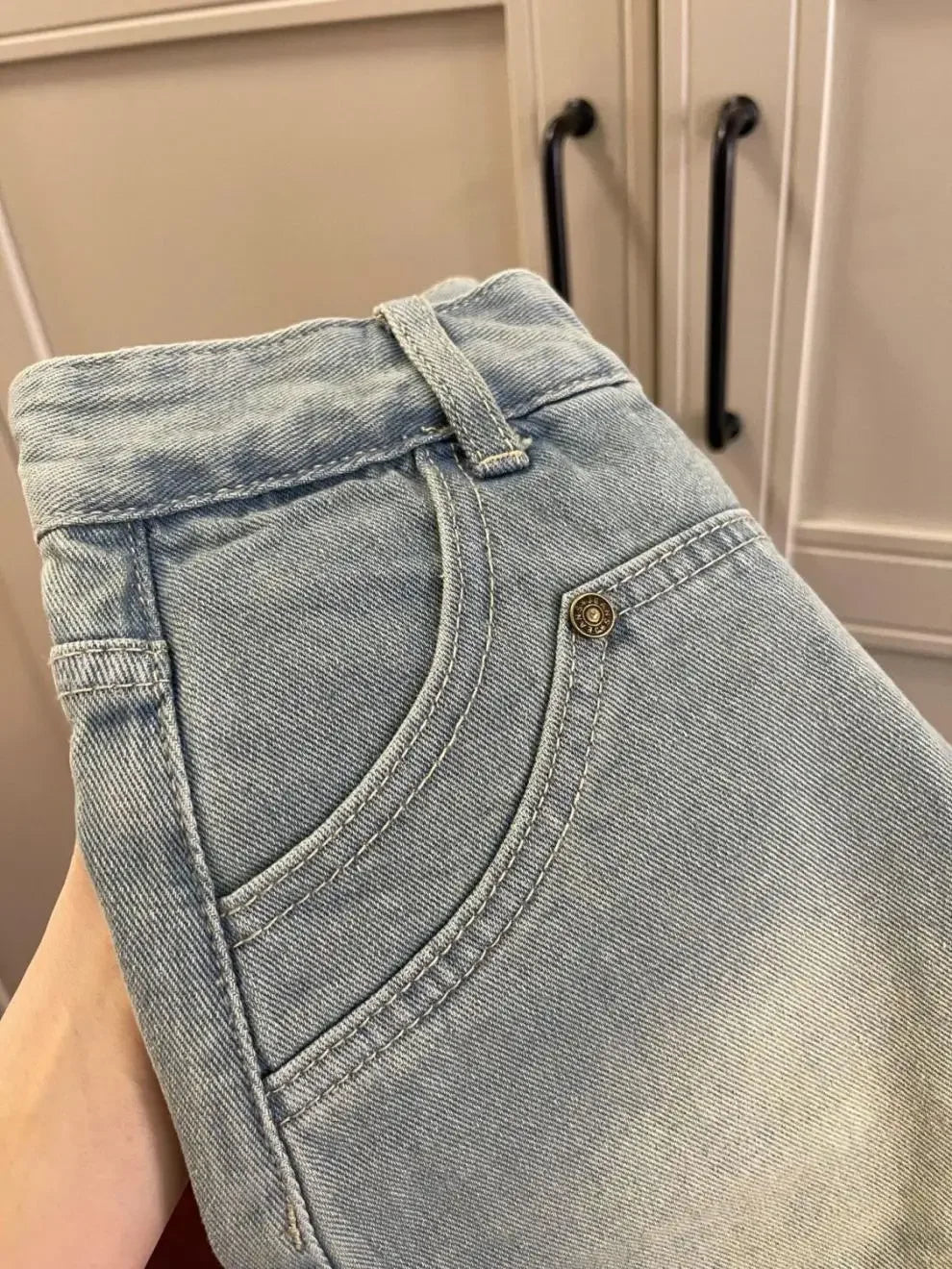 American Style Vintage High-waisted Slimming Denim Skirt For Women Casual Summer Petite A- line Short Skirt