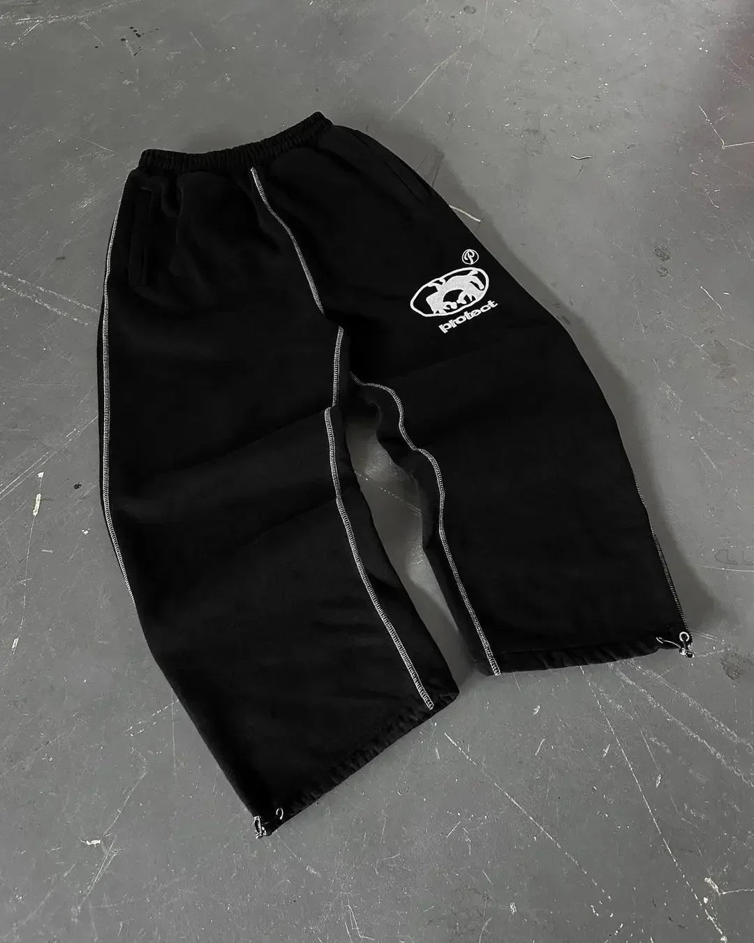 Street wear PROTECT Fashion Letter Embroidery Loose Sweatpants Men's And Women's Y2K Harajuku Hip-Hop Gothic Casual Joker Pants