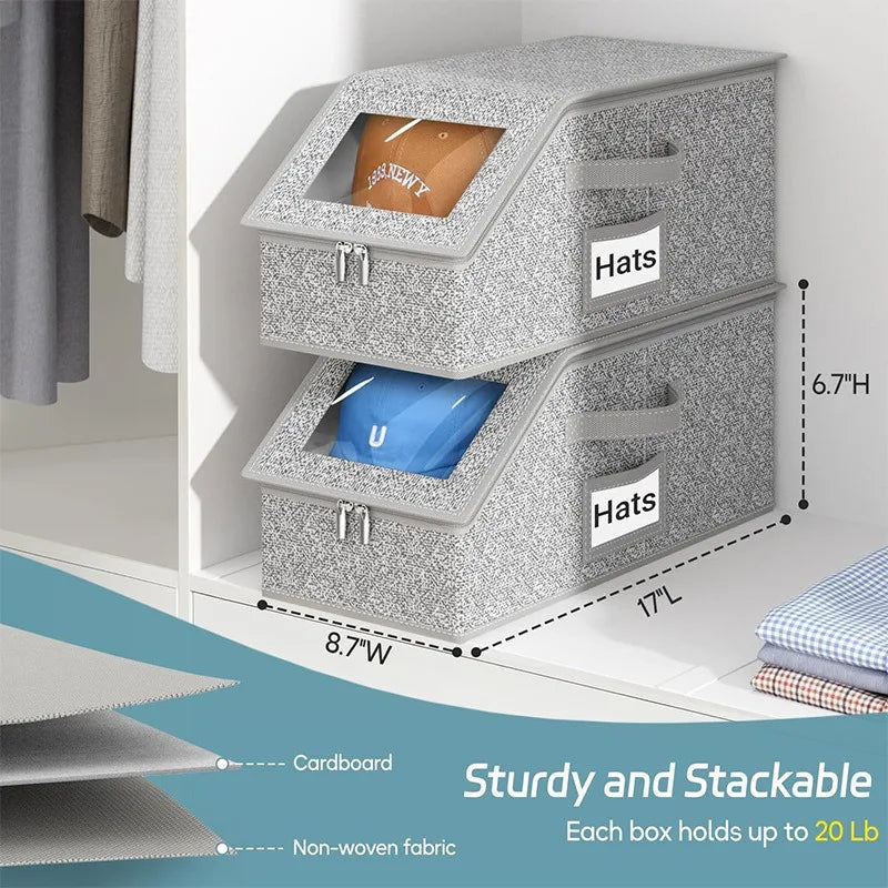 Foldable Zipper Baseball Cap Storage Box Non-woven Dustproof Storage Box Hat Storage Box Wardrobe Storage Boxes Storage
