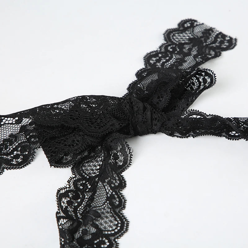 Cuteandpsycho Sexy Lace Patchwork Y2K Camisoles Backless Transparent Slim Outfits Party 90s Vintage Clubwear Halter Neck Tops