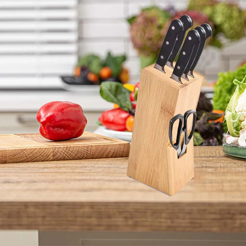 Bamboo Wood Knife Holder Box Meat Fish Slicing Cutter Cleaver Storage Knife Stand Desktop Chef knives Rack Kitchen Accessories