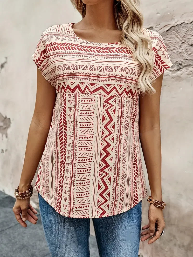 Classic Women's T-shirt Stripe Print Summer Outdoor Fashion Round Neck Short Sleeve T-shirt Casual Male Oversized Clothing