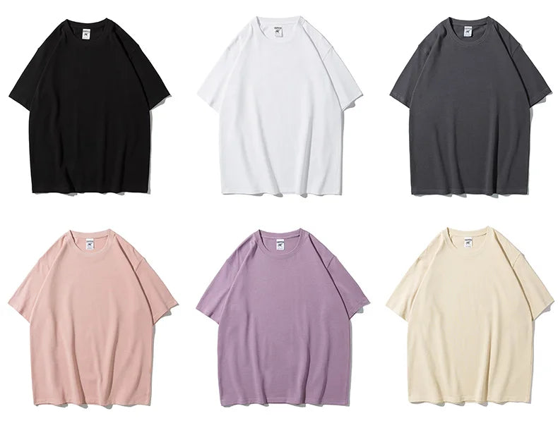 Sypcman Oversized T-Shirt 9.9oz 280 Grams Heavy High Qualtity Men Short Sleeve Tee Cotton Solid Color Customized OEM Streetwear