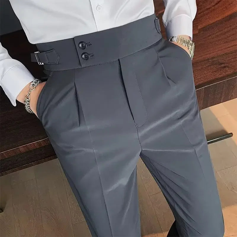 Men's Straight-leg High-waisted Casual Suit Pants High-end Feelslims Slimming Effective Spring Autumn Seasonal Pants