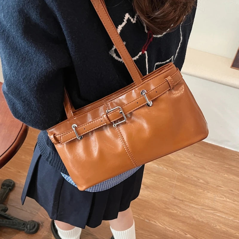PU Leather Shoulder Bags For Women 2025 Y2K Vintage Ladies Underarm Commuting Bag Hot Sale Bags for Women Handbags And Purses
