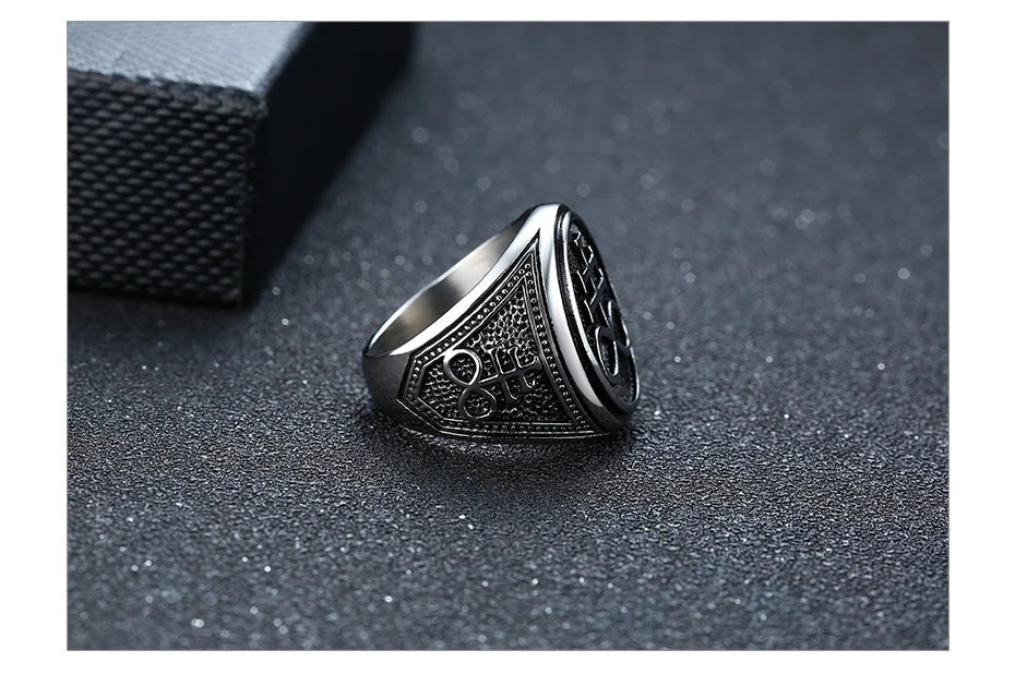 Vnox Sigil of Lucifer Devil Seal of Satan Stamp Ring for Men Casting Stainless Steel Punk Signet Ring Band