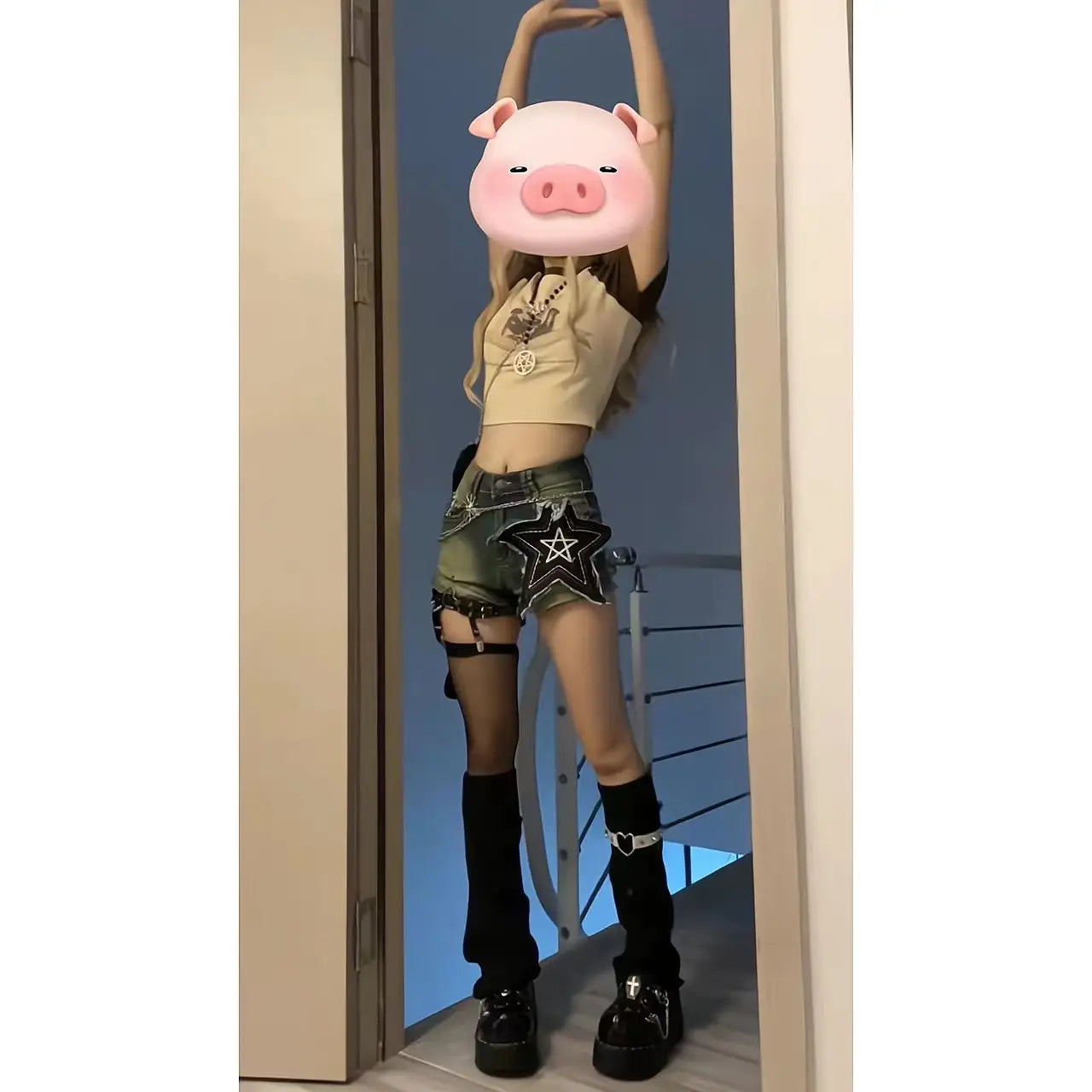 Y2K Star Embroidered Slim Fit Denim orts Women's High Waist Summer New Street Sle Pure Desire Hot Pants Straight Leg Jeans