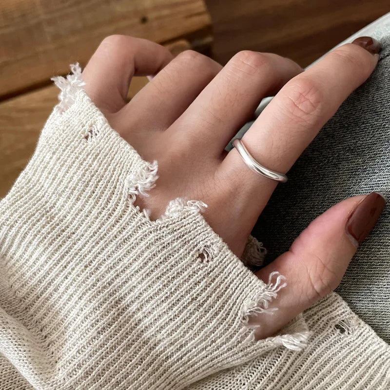 VENTFILLE 925 Sterling Silver Irregular Ring for Women Geometry Versatile Minimalism  Accessories Jewelry Gift Dropshipping