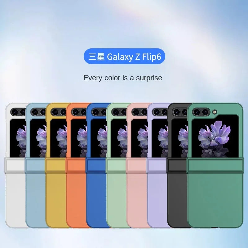 Skin Feel Hard Shell Phone Case for Samsung Galaxy Z Flip 6 5 4 3  Flip6 Flip5 Flip4 Flip3 5G Hinge Protection Shockproof Cover
