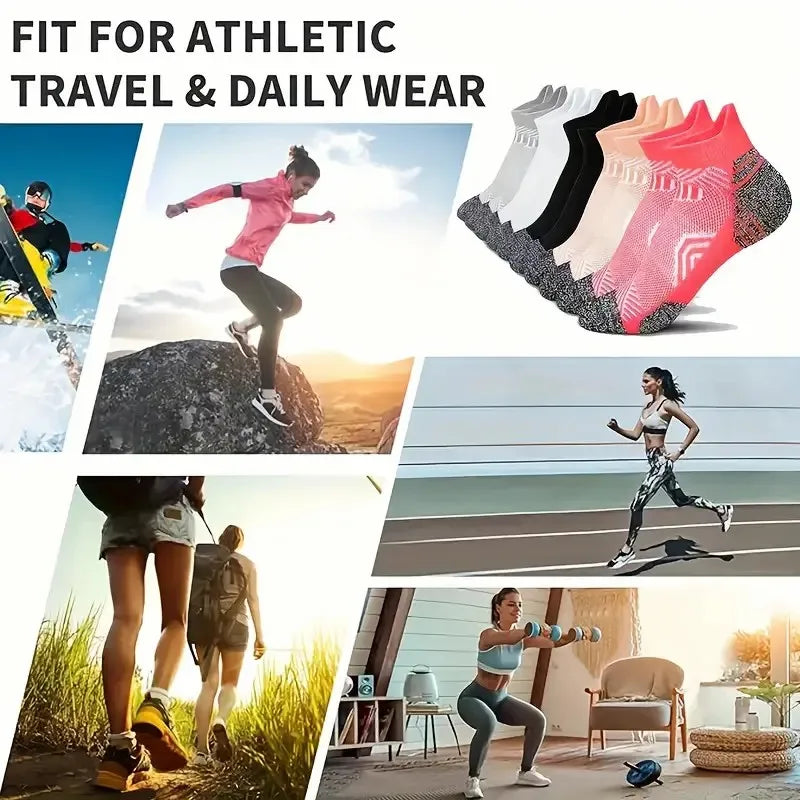 5/10 Pairs Neutral Sports Socks Fashionable Striped Sweat Absorbing Breathable Outdoor Running Basketball Couple Casual Socks﻿