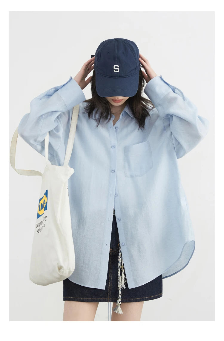 CHIC VEN Women Long Sleeve Shirts Solid Loose Casual New Style Design Back Hollow Out Shirt Female Blouse Spring Summer 2025