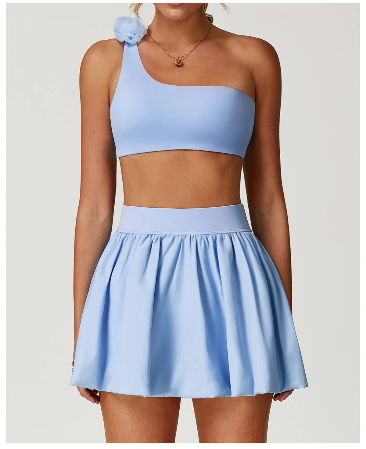 Quick Drying Tennis Short Skirt Women's Yoga Short Skirt Anti Glare Breathable Pocket Puffy Skirt Running Sports Short Skirt