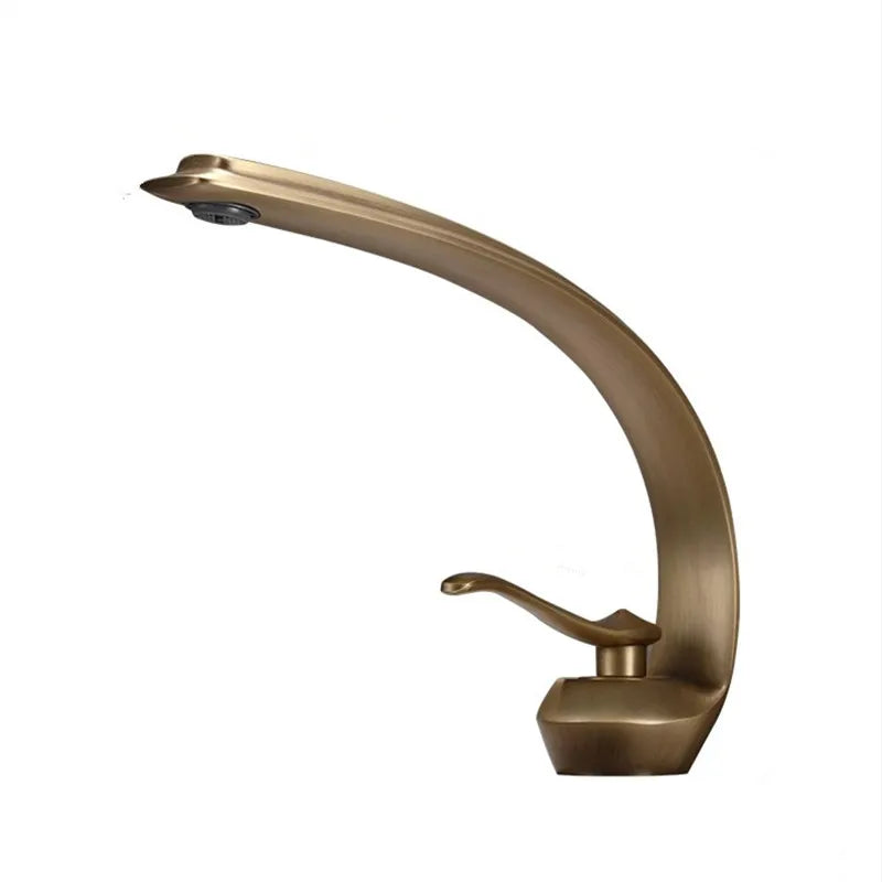 Antique Bronze Bathroom Faucet Brass Basin Faucets  Hot & Cold Bathroom Sink Faucet Waterfall Lavotory Faucet  Mixer Water Tap