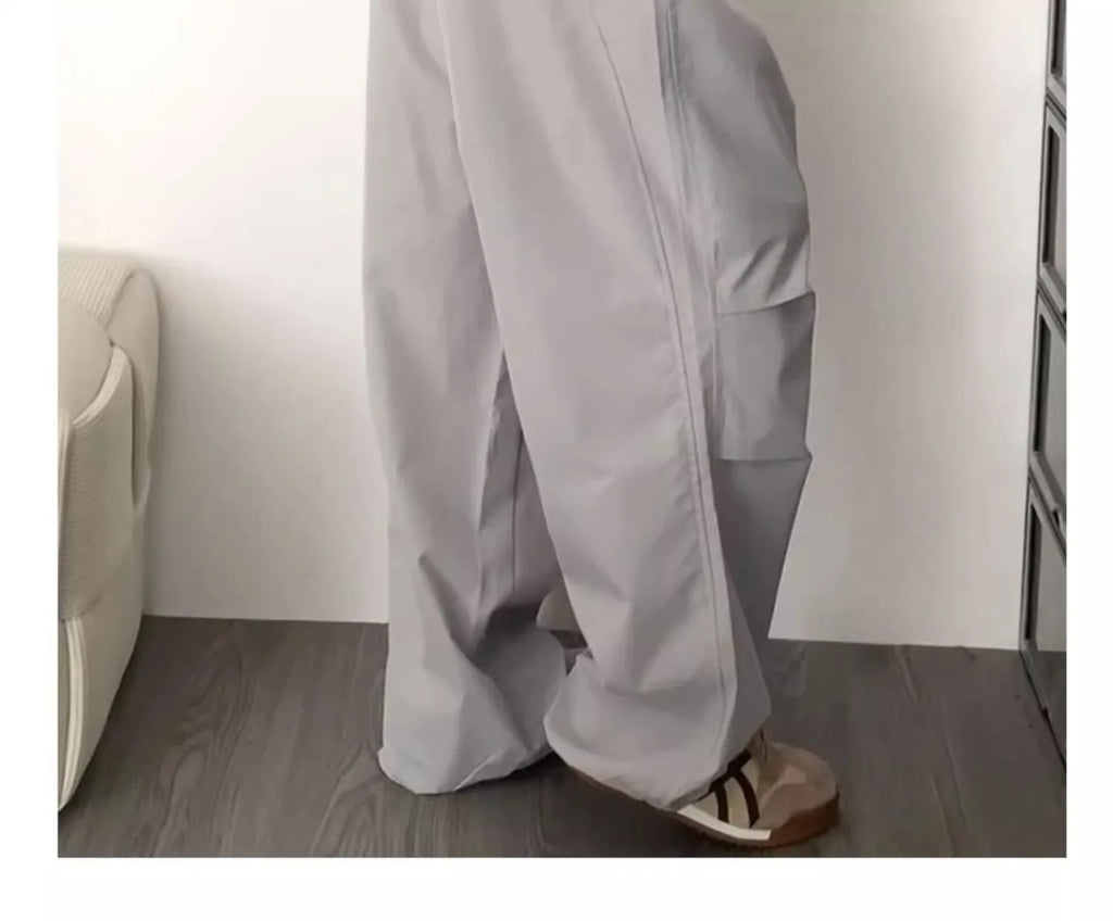 High Waist Wide Leg Pants Women's Retro American High Street Paratrooper Trousers Spring Summer New Loose Drapey Cargo Pants