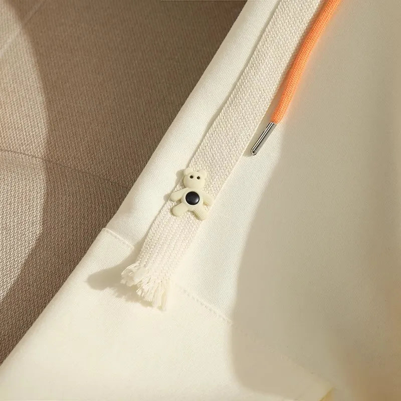 American stitching fake two-piece thin hooded sweater women's spring and autumn new fashion casual coat loose lazy loose top