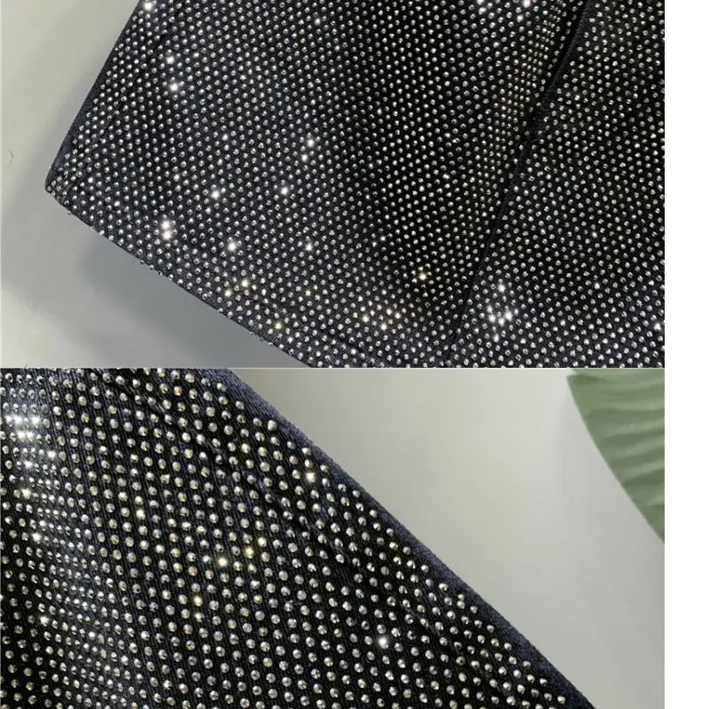 Heavy Industry Hot Drilling High-End Denim Skirt 2024 Spring And Summer New High Waist Pink Sexy A-Word Skirt