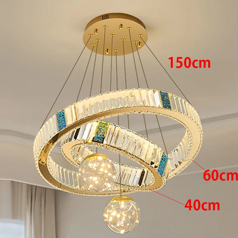 home decorationPendant lights, luxury crystal living room chandelier, bedroom Pendant lamp, ceiling light, indoor lighting