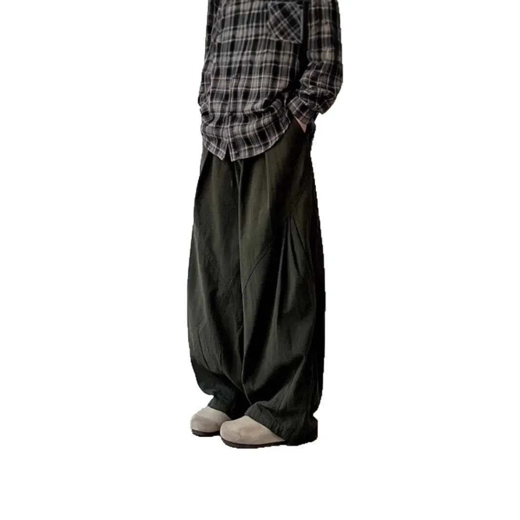 Japanese Style Functional Paratrooper Casual Pants Men Women's Preppy Vintage Versatile Loose Fit Straight Leg Bell Bottoms Work