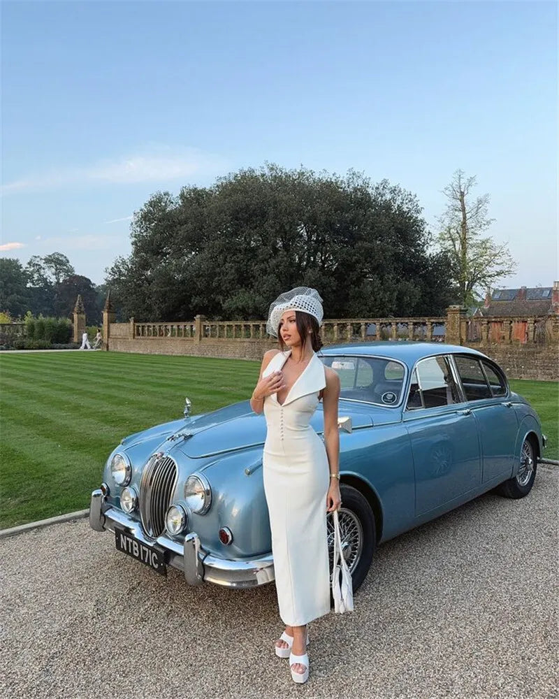 Mozision Halter Deep V Neck Sleeveless Sexy Maxi Dress For Women Elegant Backless Bodycon Tank Dress Femme Fashion Long Dress