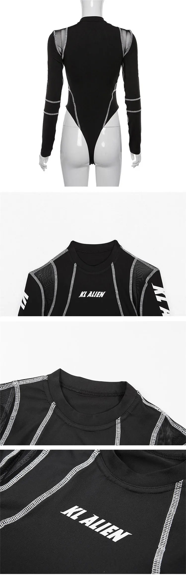 American Style Spicy Girl Long Sleeve Round Neck Bodysuits Women's 2024 Summer New Sexy Pure Desire Niche Slim Top ONCL