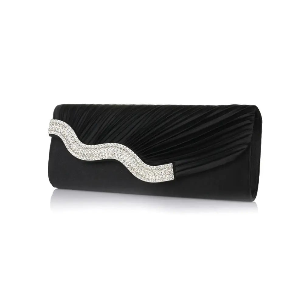 Fashion Shiny Evening Clutch Bag for Women's Wedding Party Banquet Female Crystal Day Long Purse Chain Diamond Shoulder Bag