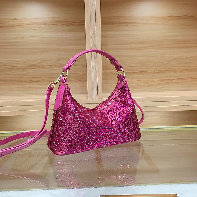Women Shiny Evening Handbag Female delicate rhinestone shoulder bag dinner fashion luxury large capacity Tote bag gift for girls