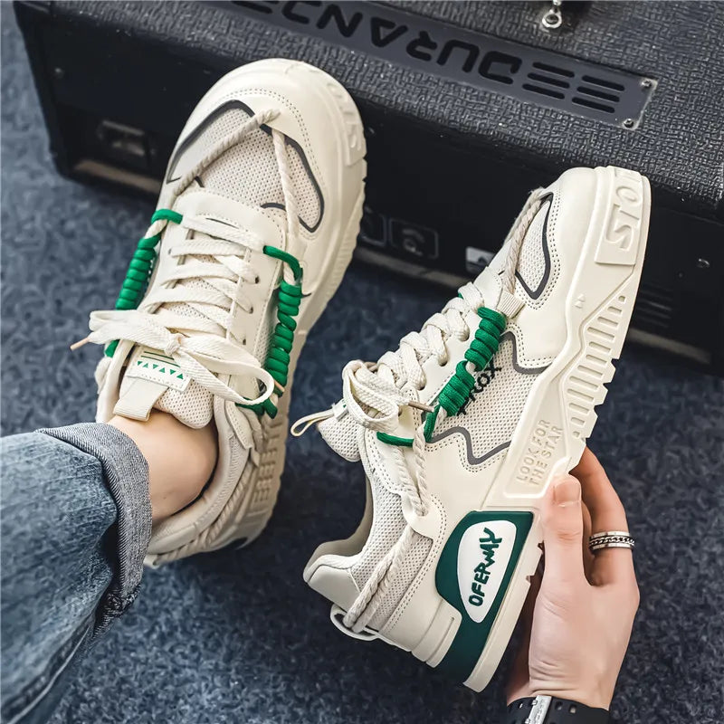 2025 New Summer Men's Shoes Original Casual Flat Shoes Sport Thick Bottom Increased Height Bread Trendy Shoes Skateboard sneaker