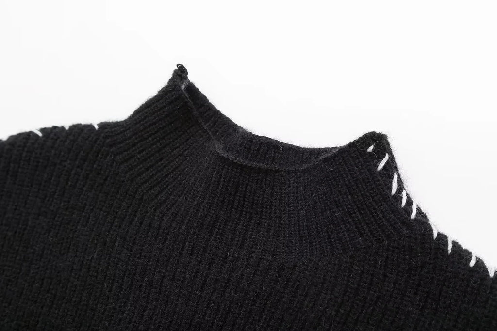 ZaZevity Autumn Winter Oversize turtleneck Sweater Loose Slimming Casual Design Sense Fashion Knit Top Outerwear